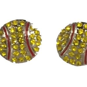 SOFTBALL RHINESTONE EARRINGS